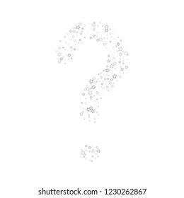 Silver, gray, stars, sprocket, shiny confetti. Scattered little sparkling, flashing glitter elements. Random stellar falling on white background. New Year, Christmas background. Vector illustration.