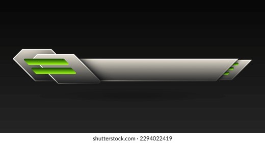 Silver with green breaking news title lower third banner bar template