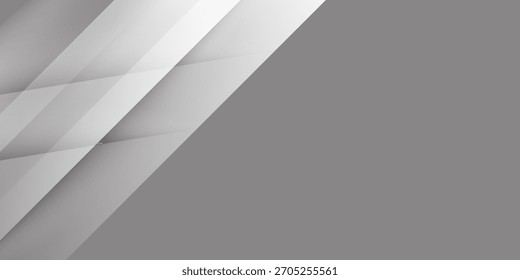 Prata cinza abstrato listras tecnologia banner design. Plano de fundo do vetor geométrico