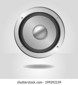 Silver and Grey Audio speaker