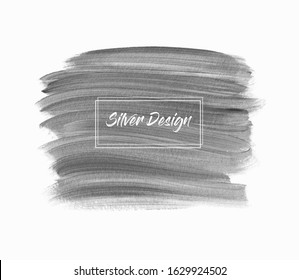 Silver grey brush paint abstract background vector. Creative design for headline, logo and sale banner. 