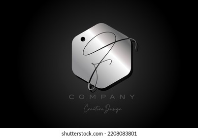 silver grey F alphabet letter logo icon design with metal and elegant style. Creative polygon template for company and business