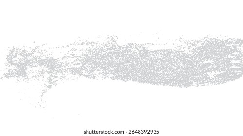 Silver Grey Grunge Brushstroke Vector Element, Texture Effect on Transparent Backdrop for Artistic Design Projects and Creative Graphic Composition