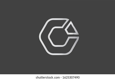 silver grey metal corporate polygon business logo icon design for company. Technology or media identity logotype