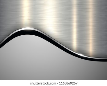 Silver grey metallic background, elegant vector illustration.