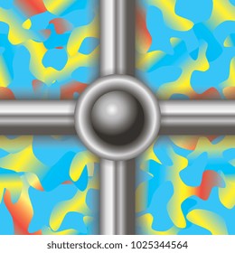 silver grille with a colorful background