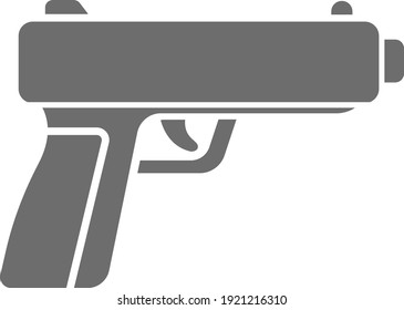 Silver gun, illustration, vector on white background.