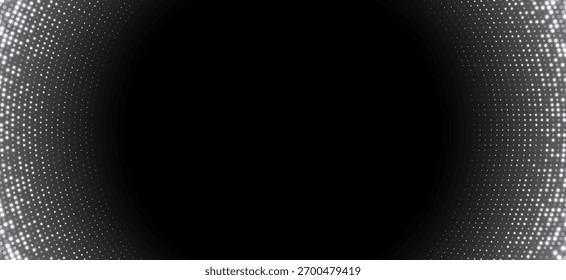 Silberner Halbtonhintergrund, abstrakter, glitzernder Punkthintergrund, Disco-Texturdesign, glänzendes Konfetti-Banner.