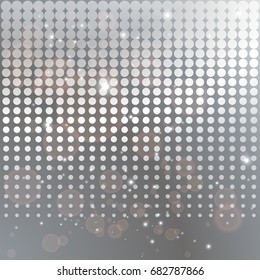 Silver halftone background template. Cover for brochures, flyer, greeting card template. Vector illustration.