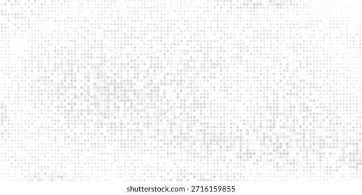Textura de degradado de semitono plateado. Fondo de lunares desapareciendo. Gradación de puntos repetitivos abstracto moderno