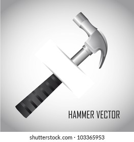 silver hammer over gray background. vector illustration