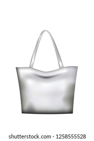 Silver  hand bag. vector illustration