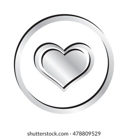 Silver Heart Icon