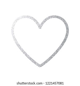 Silver Heart Icon. Vector Line.