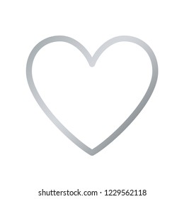 Silver Heart Icon. Vector Line.