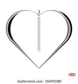 silver heart isolated on white background vector