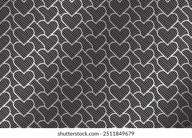 Diseño de patrón sin fisuras de corazón de plata