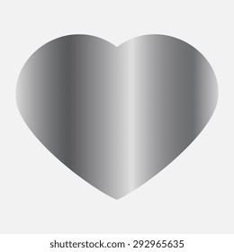 Silver Heart valentine icon set vector illustration