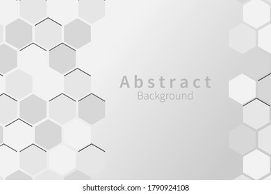 Silver Hexagon Geometric digital Background. Honeycomb pattern concept. Vector Design.