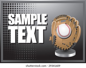 silver horizontal baseball glove display