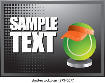 silver horizontal tennis ball with visor display