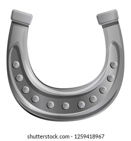 Silver horseshoe icon. Cartoon of silver horseshoe vector icon for web design isolated on white background