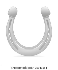 Silver horseshoe - lucky symbol.Vector illustration