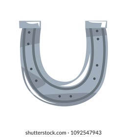 Silver horseshoe vector Illustration on a white background