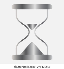 Silver Hourglass time icon isolated vector 