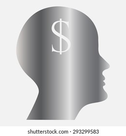 Silver human profile picture 