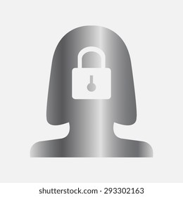 Silver human profile picture