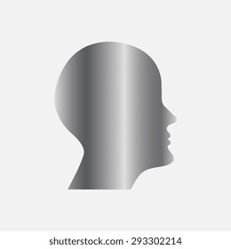 Silver human profile picture