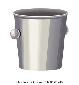 silver ice bucket utensil icon