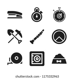 silver icon. 9 silver vector icons set. shield, dog food and tools and utensils icons for web and design about silver theme