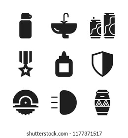 silver icon. 9 silver vector icons set. drum, light and medal icons for web and design about silver theme