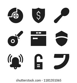 silver icon. 9 silver vector icons set. washer machine, pizza cutter and bell icons for web and design about silver theme