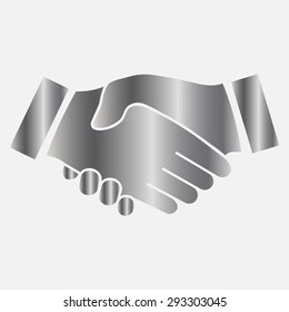 Silver icon handshake. background for business and finance