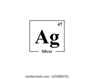 Silver icon vector. 47 Ag Silver