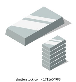 silberner Ingwer, glänzender Ziegelstein und Vektorillustration-Illustration