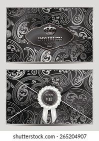 Silver invitation envelope with floral design