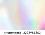 Silver iridescent, pastel unicorn rainbow background, holographic  foil texture, vector illustration.