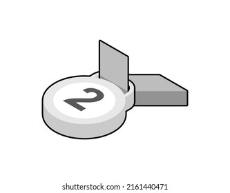 Silver isometric design icon. Vector web illustration. 3d colorful concept