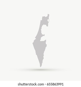 Silver Israel Map Illustration