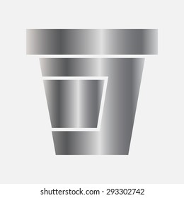 Silver Jam vector icon. Jam jar