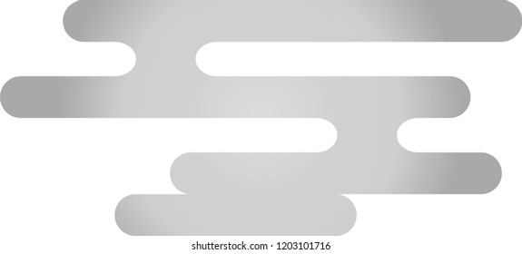 Silver Japanese style deformed cloud