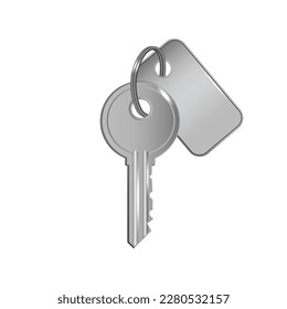 silver key. House key. Silver keys. 3d home icon. Vector illustration.