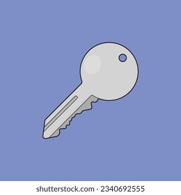 Silver Key Illustration Vector Icon lock