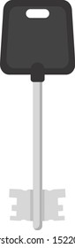Silver key, illustration, vector on white background.