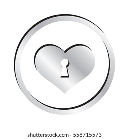 Silver Keyhole Heart Icon