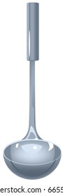 The silver kitchen spoon. Isolated on white background.